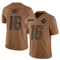 Johmsee D.Lions #16 Jared Goff Player Brown Salute To Service Limited Stitched Jerseys