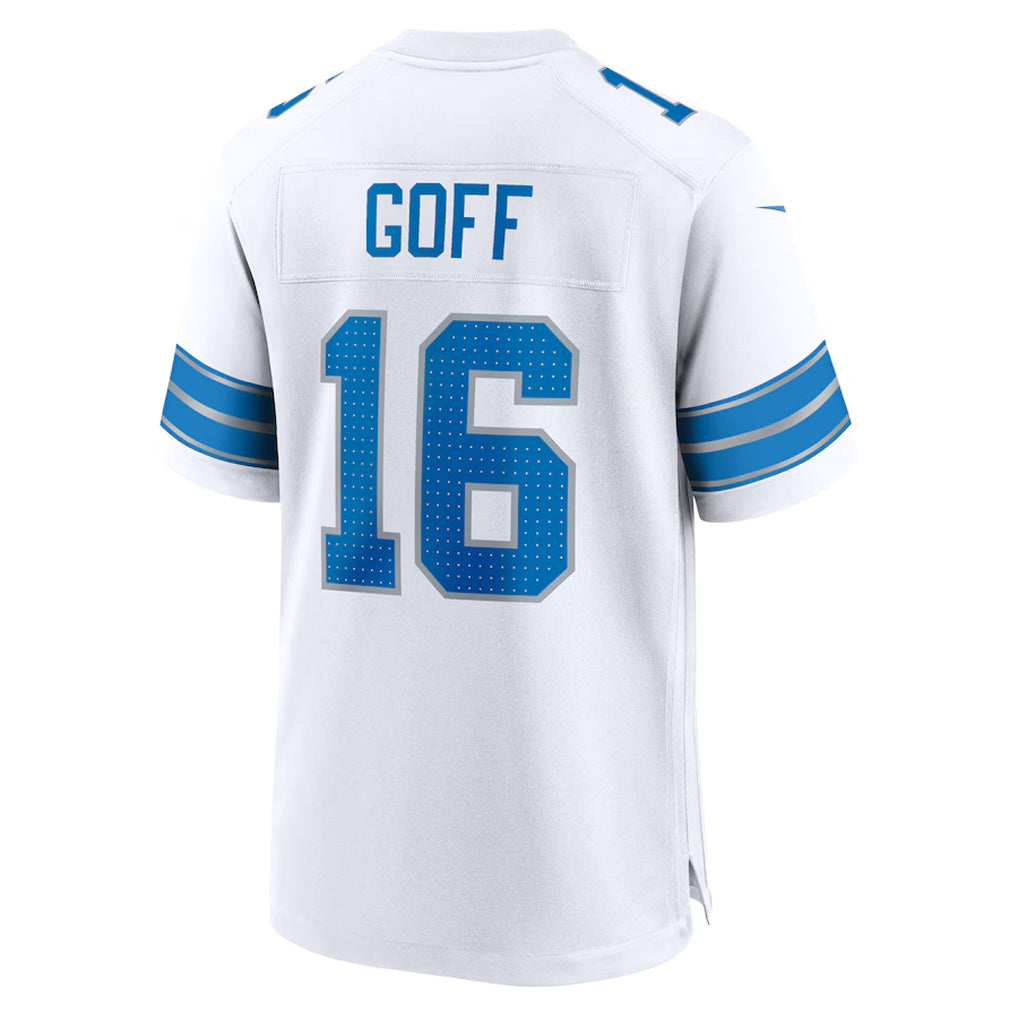 Johmsee D.Lions #16 Jared Goff Player White Home Game Stitched Jerseys