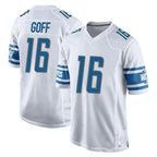 Johmsee D.Lions #16 Jared Goff Player White Home Game Stitched Jerseys