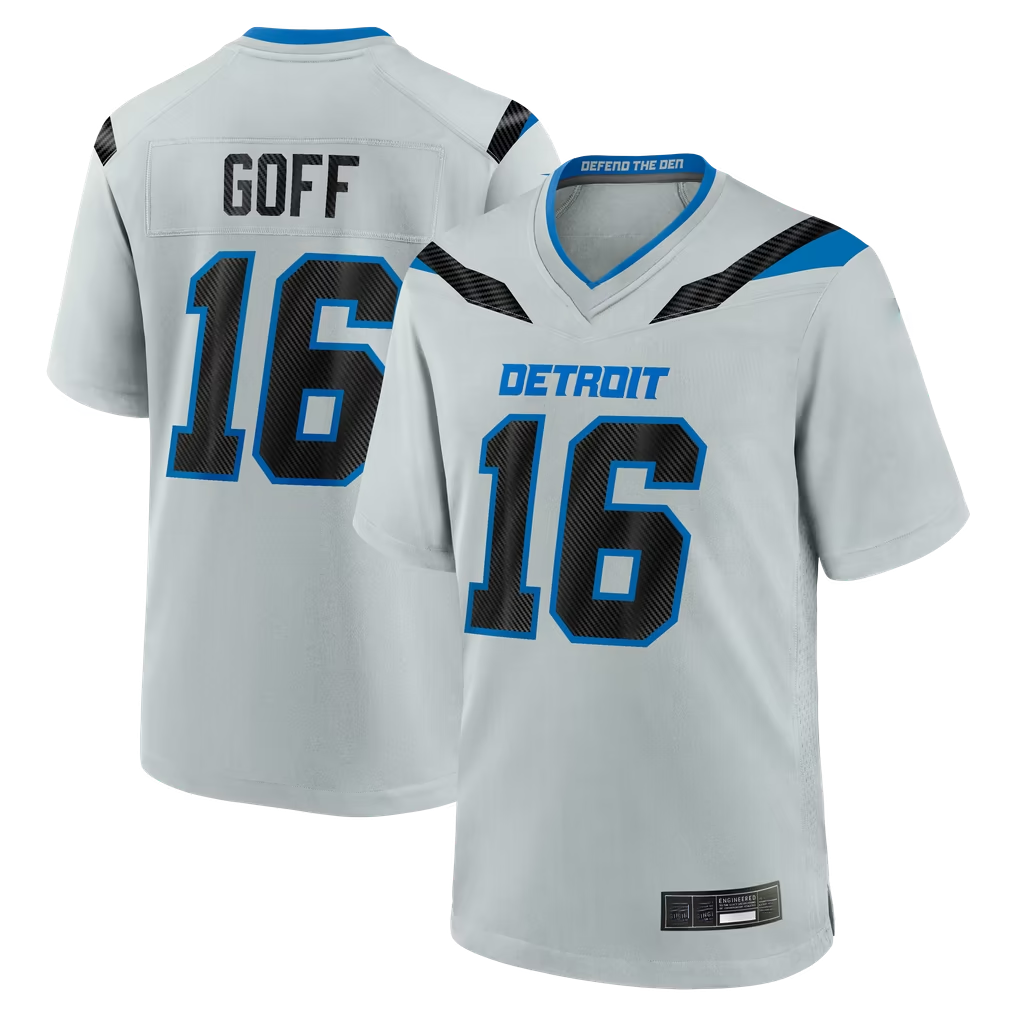 Johmsee D.Lions #16 Jared Goff Silver 2026 Rivalries Collection Game Stitched Jerseys