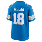Johmsee D.Lions #18 Isaac TeSlaa Blue Game Player Jersey