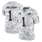 Johmsee D.Lions #1 Jameson Williams Player Arctic Camo Salute To Service Limited Stitched Jerseys