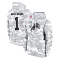 Johmsee D.Lions #1 Jameson Williams Player Arctic Camo Salute to Service Hoodies Limited Game Stitched Jerseys