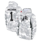Johmsee D.Lions #1 Jameson Williams Player Arctic Camo Salute to Service Hoodies Limited Game Stitched Jerseys