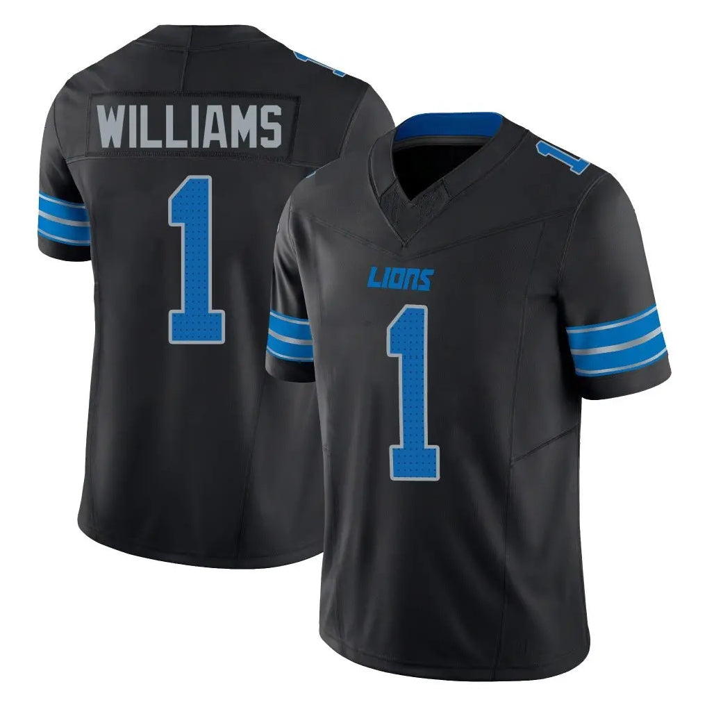 Johmsee D.Lions #1 Jameson Williams Player Black Alternate Vapor F.U.S.E. Limited Home Game Stitched Jerseys