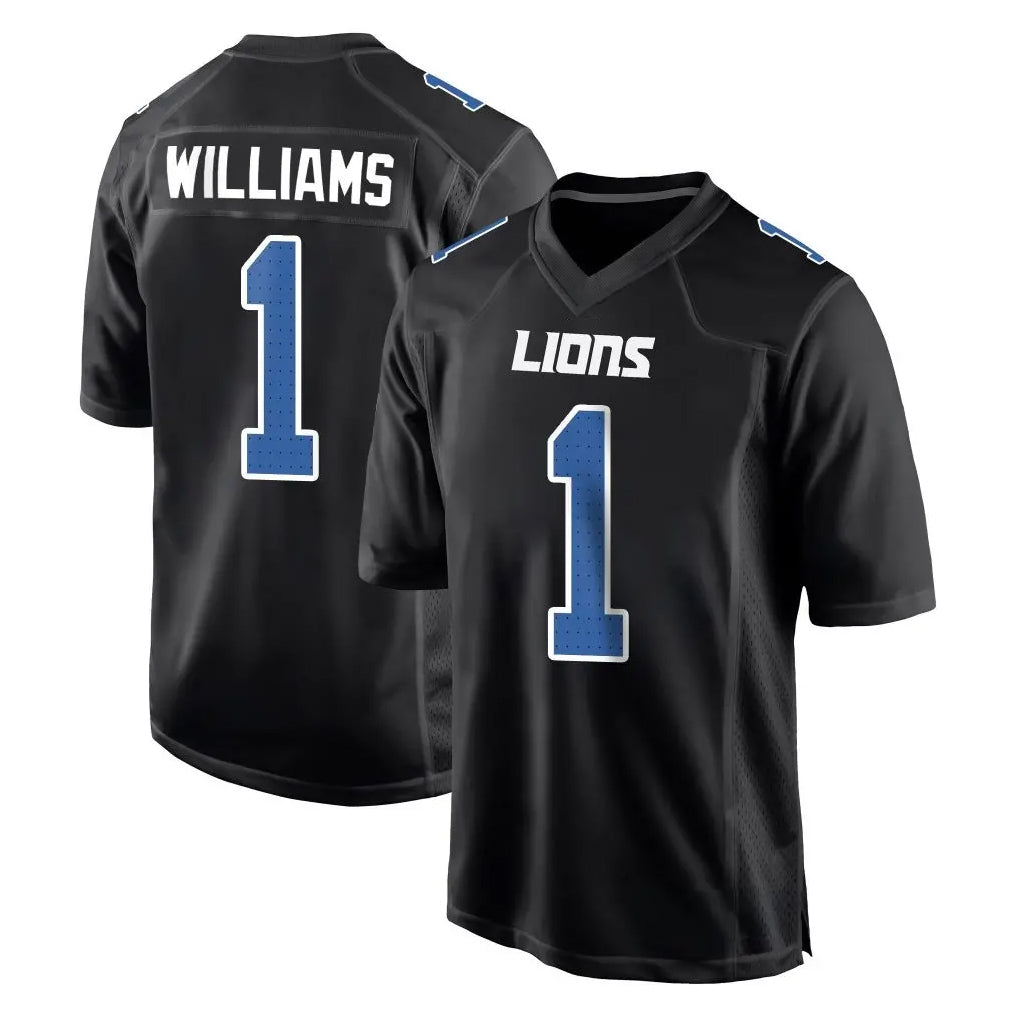 Johmsee D.Lions #1 Jameson Williams Player Black Fashion Home Game Stitched Jerseys