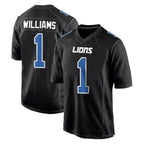 Johmsee D.Lions #1 Jameson Williams Player Black Fashion Home Game Stitched Jerseys