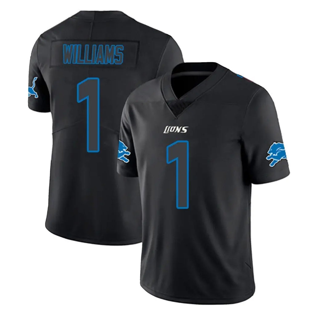 Johmsee D.Lions #1 Jameson Williams Player Black Impact Limited Home Game Stitched Jerseys