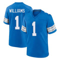 Johmsee D.Lions #1 Jameson Williams Player Blue Alternate Home Game Stitched Jerseys