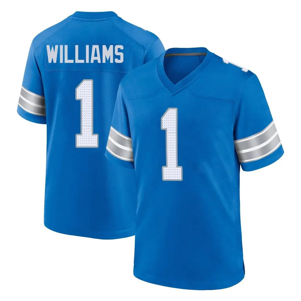 Johmsee D.Lions #1 Jameson Williams Player Blue Alternate Home Game Stitched Jerseys