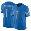 Johmsee D.Lions #1 Jameson Williams Player Blue Vapor F.U.S.E. Limited Home Game Stitched Jerseys