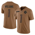 Johmsee D.Lions #1 Jameson Williams Player Brown Salute To Service Limited Stitched Jerseys