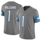 Johmsee D.Lions #1 Jameson Williams Player Gray Vapor F.U.S.E. Limited Home Game Stitched Jerseys