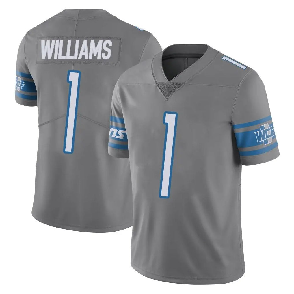 Johmsee D.Lions #1 Jameson Williams Player Gray Vapor Untouchable Limited Home Game Stitched Jerseys