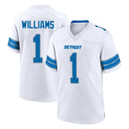 Johmsee D.Lions #1 Jameson Williams Player White Alternate Home Game Stitched Jerseys