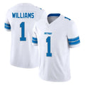 Johmsee D.Lions #1 Jameson Williams Player White Limited Vapor F.U.S.E. Alternate Home Game Stitched Jerseys