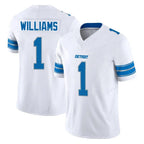 Johmsee D.Lions #1 Jameson Williams Player White Limited Vapor F.U.S.E. Alternate Home Game Stitched Jerseys