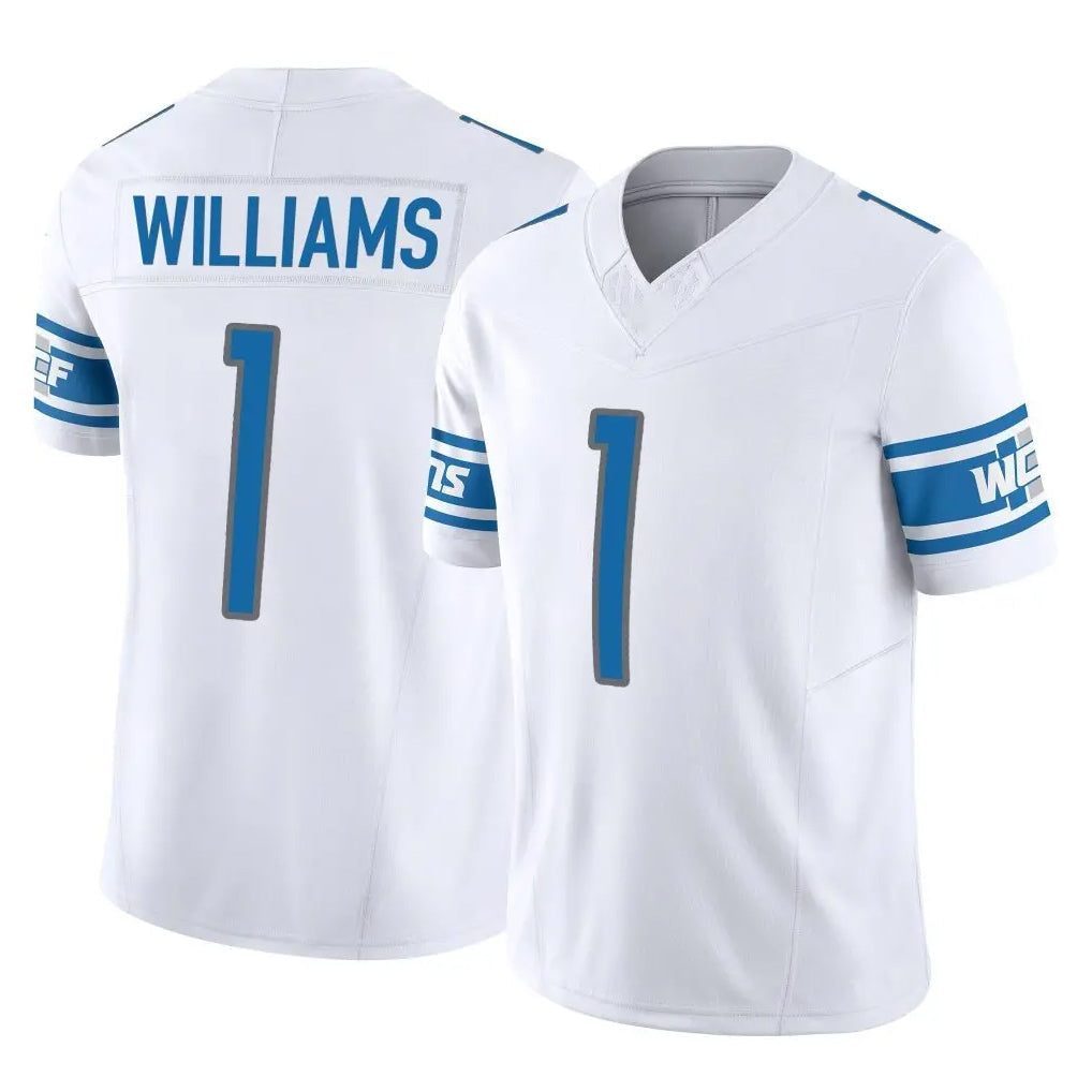 Johmsee D.Lions #1 Jameson Williams Player White Vapor F.U.S.E. Limited Home Game Stitched Jerseys