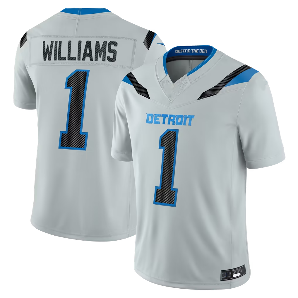 Johmsee D.Lions #1 Jameson Williams Silver 2026 Rivalries Collection Limited Stitched Jerseys