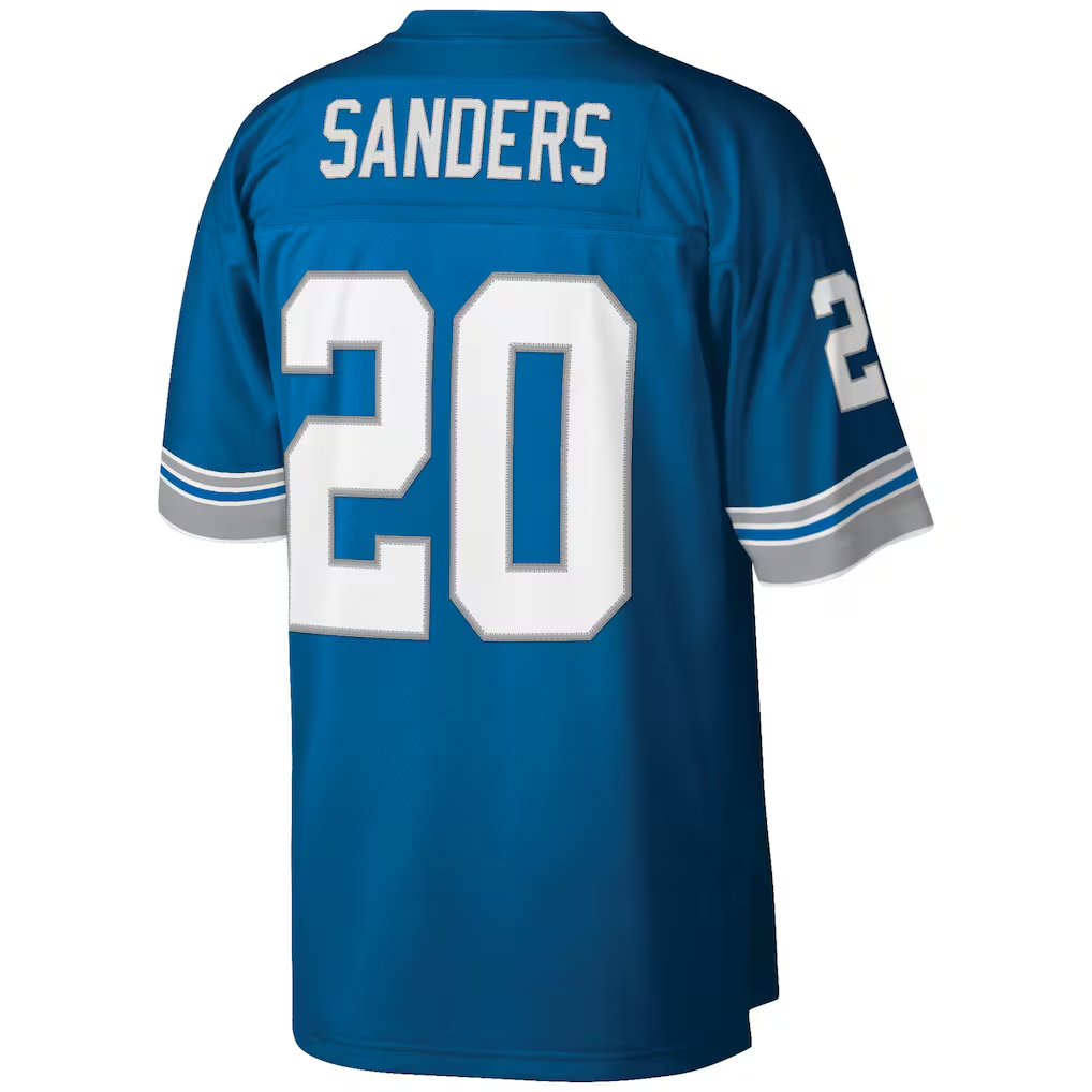 Johmsee D.Lions #20 Barry Sanders Mitchell & Ness Blue Big & Tall 1996 Retired Player Replica Stitched Jerseys