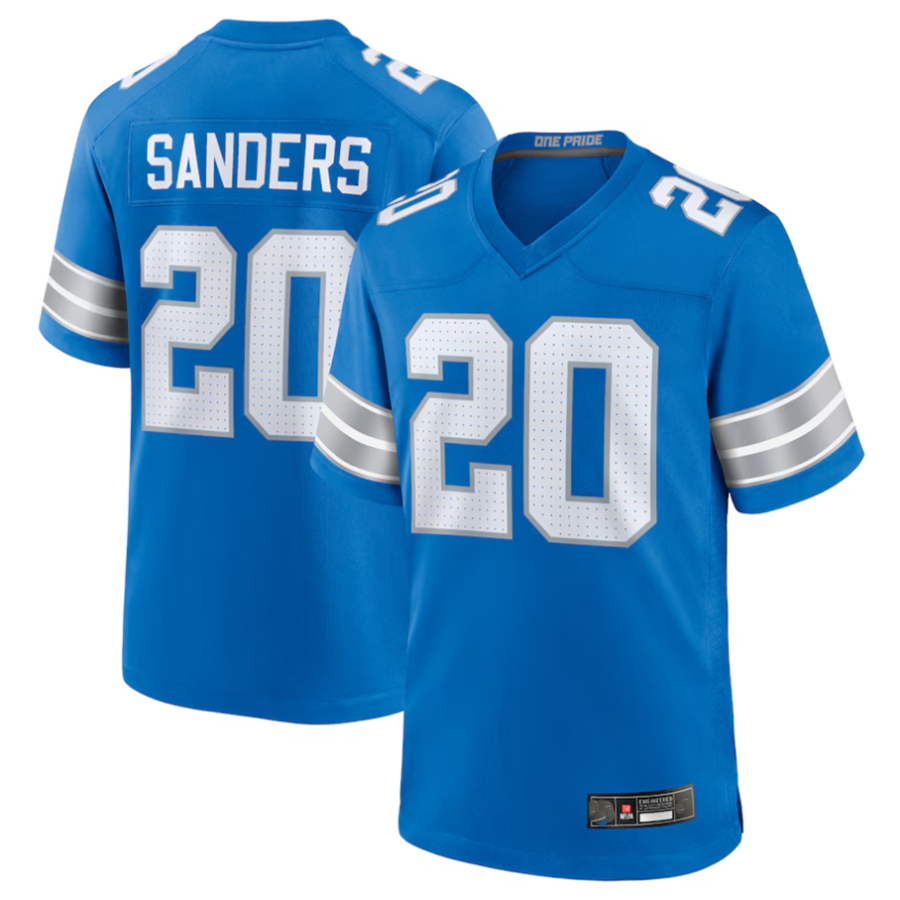 Johmsee D.Lions #20 Barry Sanders Player Blue Game Stitched Jerseys