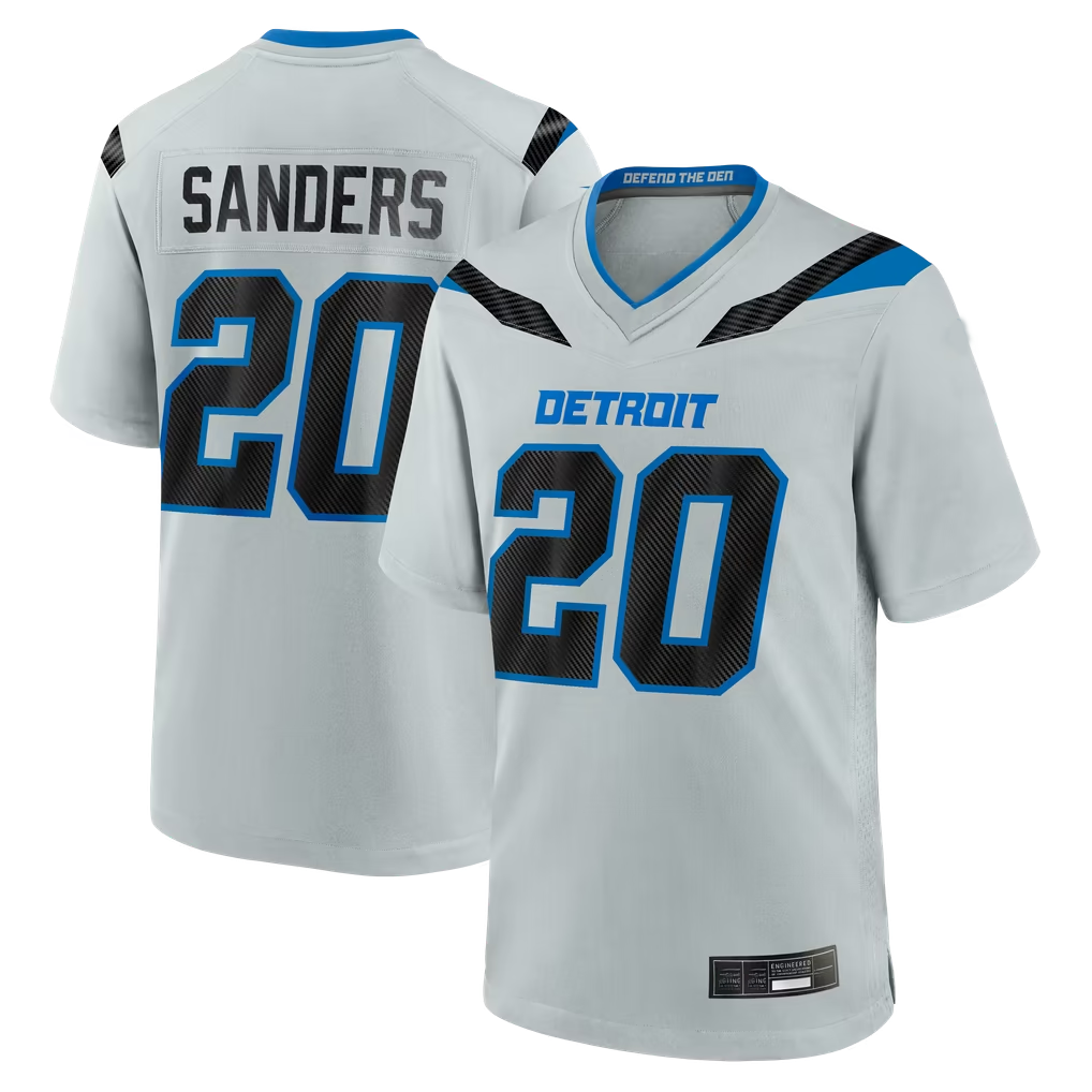 Johmsee D.Lions #20 Barry Sanders Silver 2026 Rivalries Collection Game Stitched Jerseys