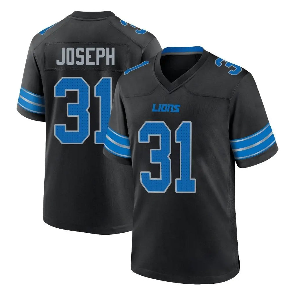 Johmsee D.Lions #31 Kerby Joseph Player Black Alternate Home Game Stitched Jerseys