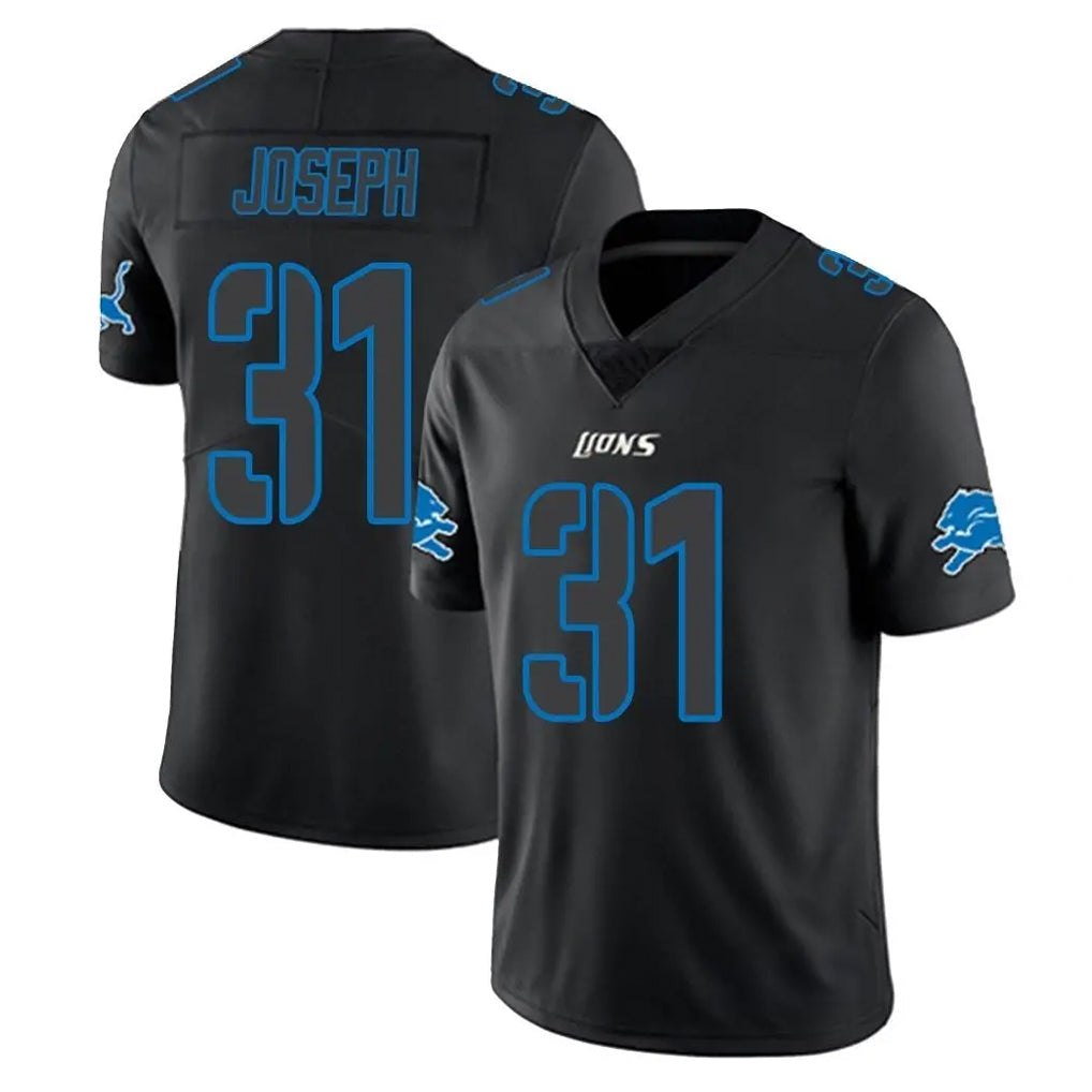 Johmsee D.Lions #31 Kerby Joseph Player Black Impact Limited Home Game Stitched Jerseys