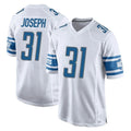Johmsee D.Lions #31 Kerby Joseph Player White Home Game Stitched Jerseys
