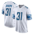 Johmsee D.Lions #31 Kerby Joseph Player White Home Game Stitched Jerseys