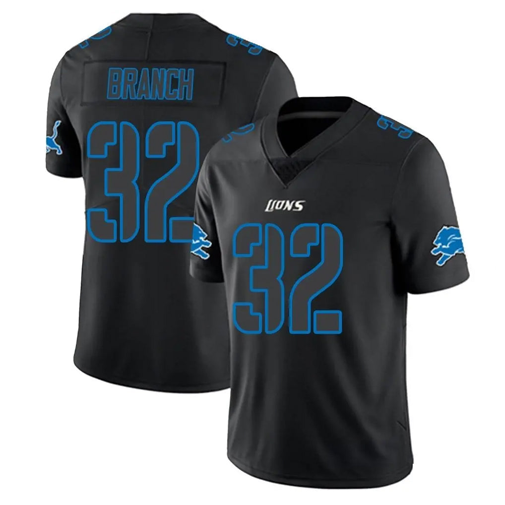 Johmsee D.Lions #32 Brian Branch Player Black Impact Limited Home Game Stitched Jerseys