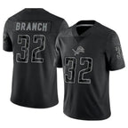 Johmsee D.Lions #32 Brian Branch Player Black REFLECTIVE Limited Stitched Jerseys