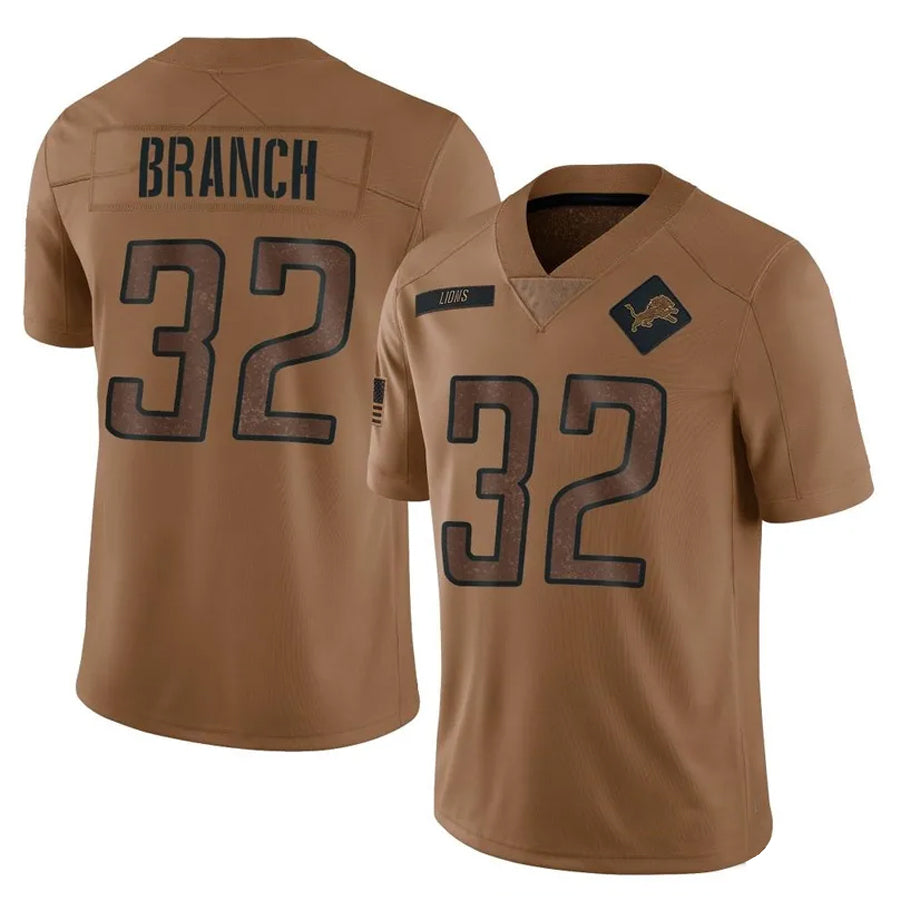 Johmsee D.Lions #32 Brian Branch Player Brown Salute To Service Limited Stitched Jerseys