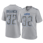 Johmsee D.Lions #32 Brian Branch Player Gray Atmosphere Fashion Home Game Stitched Jerseys