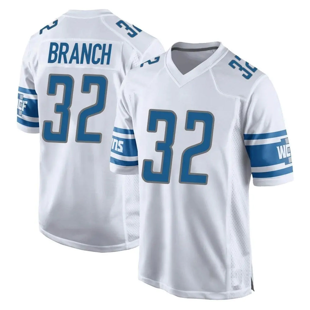 Johmsee D.Lions #32 Brian Branch Player White Home Game Stitched Jerseys