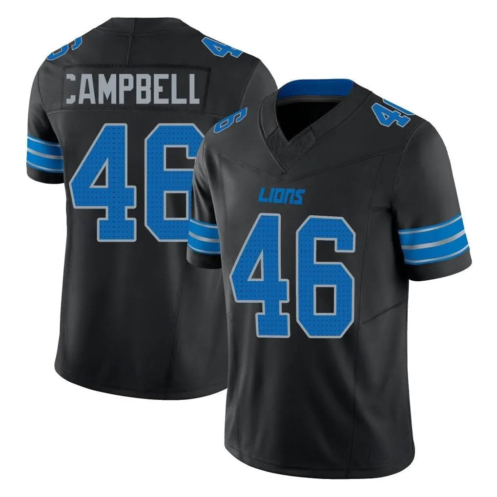 Johmsee D.Lions #46 Jack Campbell Player Black Alternate Vapor F.U.S.E. Limited Home Game Stitched Jerseys