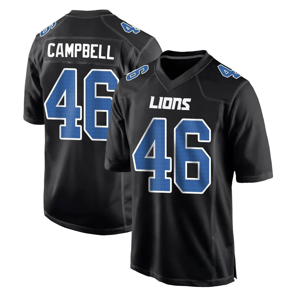 Johmsee D.Lions #46 Jack Campbell Player Black Fashion Home Game Stitched Jerseys