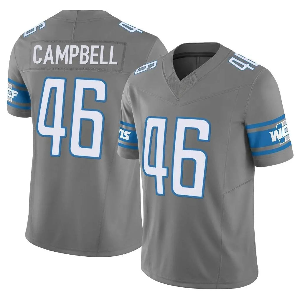 Johmsee D.Lions #46 Jack Campbell Player Gray Vapor F.U.S.E. Limited Home Game Stitched Jerseys