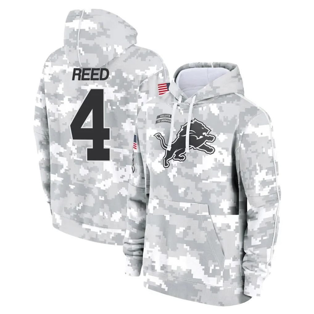 Johmsee D.Lions #4 D.J. Reed Player Arctic Camo Salute to Service Hoodies Limited Game Stitched Jerseys