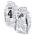 Johmsee D.Lions #4 D.J. Reed Player Arctic Camo Salute to Service Hoodies Limited Game Stitched Jerseys