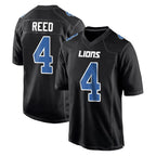 Johmsee D.Lions #4 D.J. Reed Player Black Fashion Home Game Stitched Jerseys