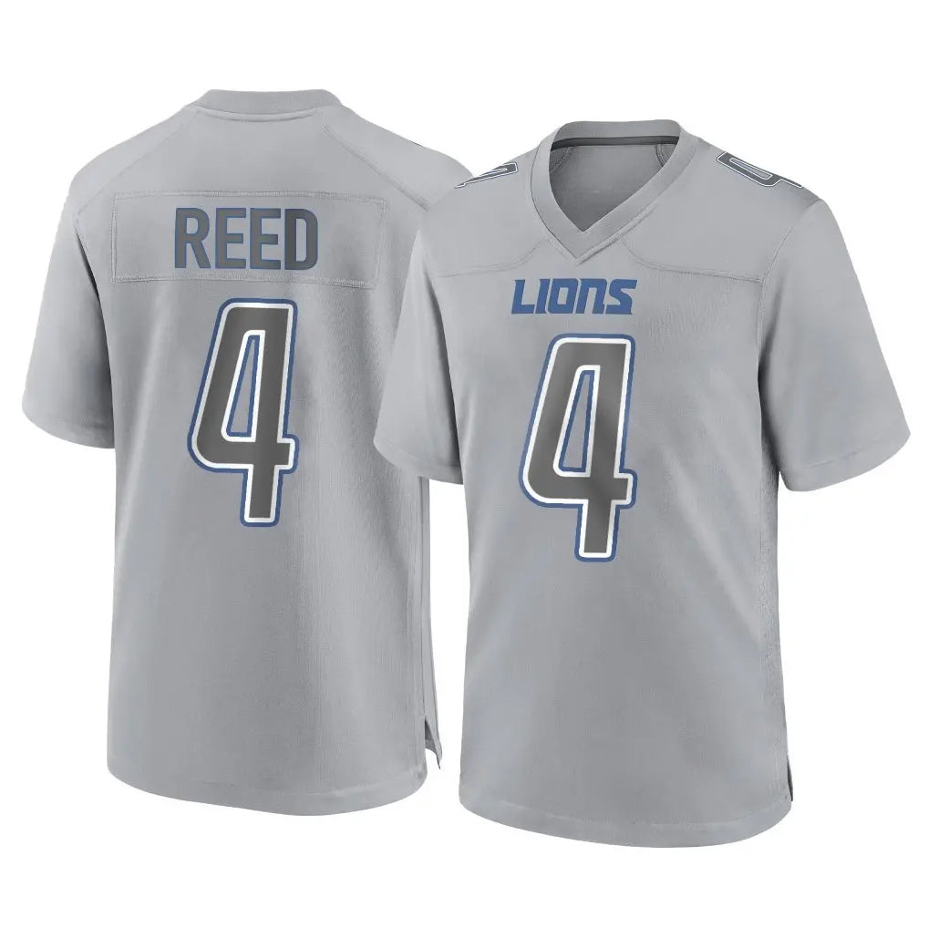 Johmsee D.Lions #4 D.J. Reed Player Gray Atmosphere Fashion Home Game Stitched Jerseys