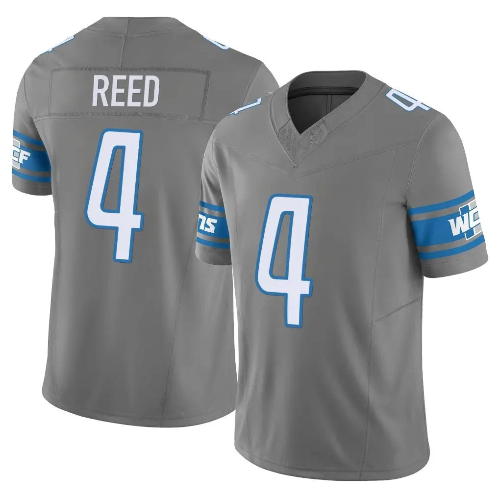 Johmsee D.Lions #4 D.J. Reed Player Gray Vapor F.U.S.E. Limited Home Game Stitched Jerseys
