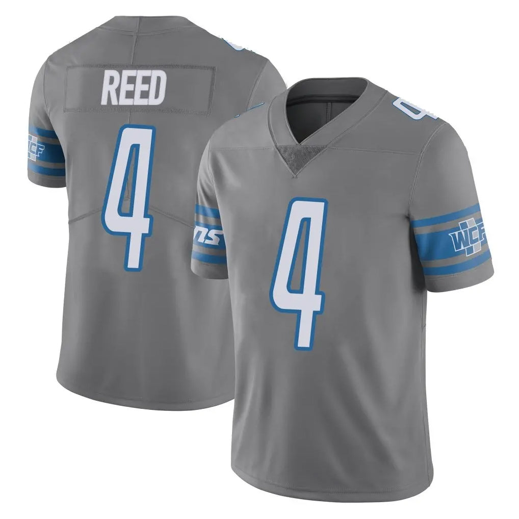 Johmsee D.Lions #4 D.J. Reed Player Gray Vapor Untouchable Limited Home Game Stitched Jerseys