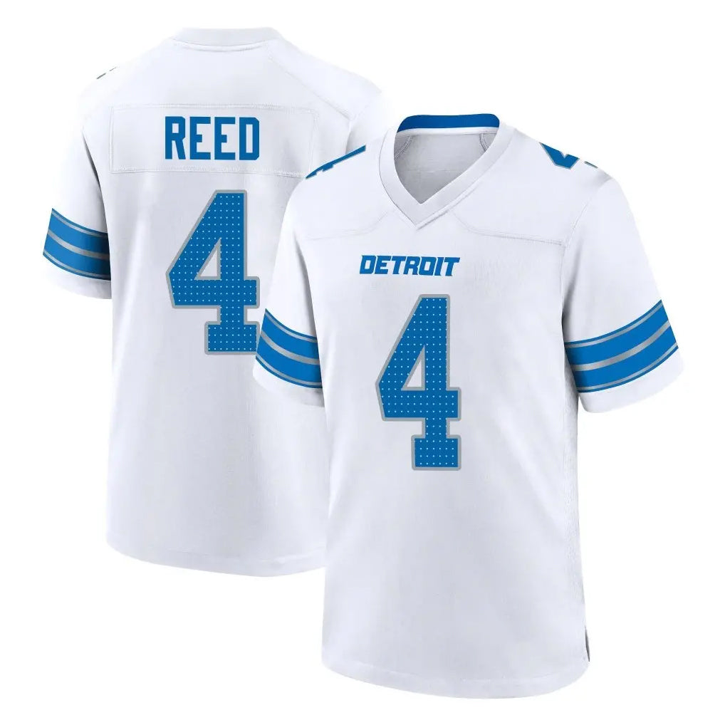 Johmsee D.Lions #4 D.J. Reed Player White Alternate Home Game Stitched Jerseys