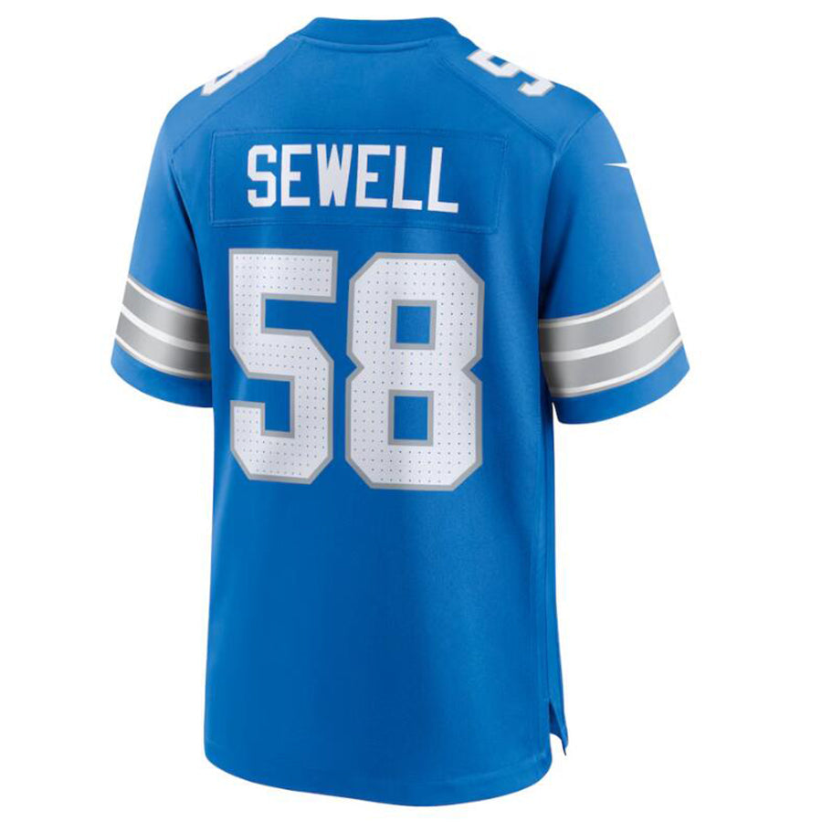 Johmsee D.Lions #58 Penei Sewell Blue Game Jersey American Stitched Jerseys