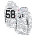 Johmsee D.Lions #58 Penei Sewell Player Arctic Camo Salute to Service Hoodies Limited Game Stitched Jerseys