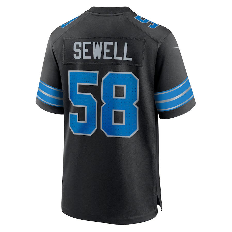 Johmsee D.Lions #58 Penei Sewell Player Black Home Game Stitched Jerseys