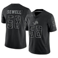 Johmsee D.Lions #58 Penei Sewell Player Black REFLECTIVE Limited Stitched Jerseys