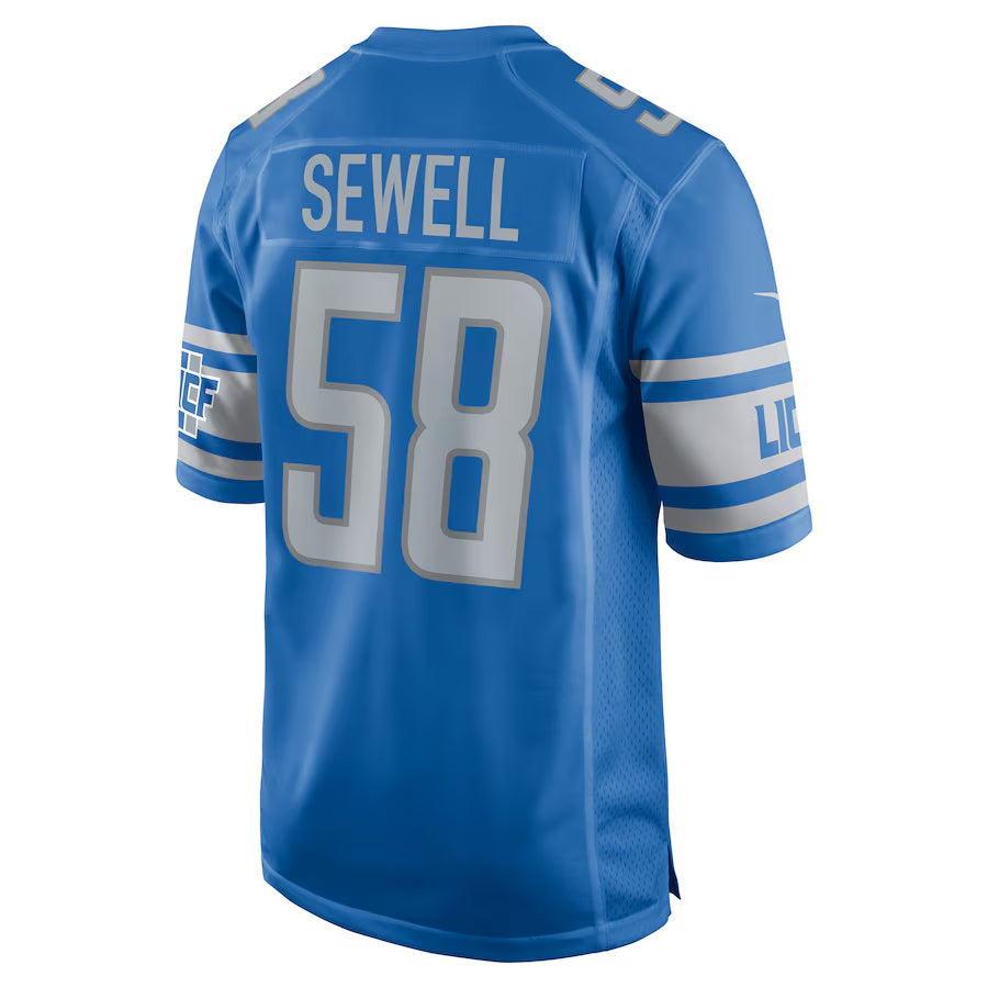 Johmsee D.Lions #58 Penei Sewell Player Blue Game Stitched Jerseys